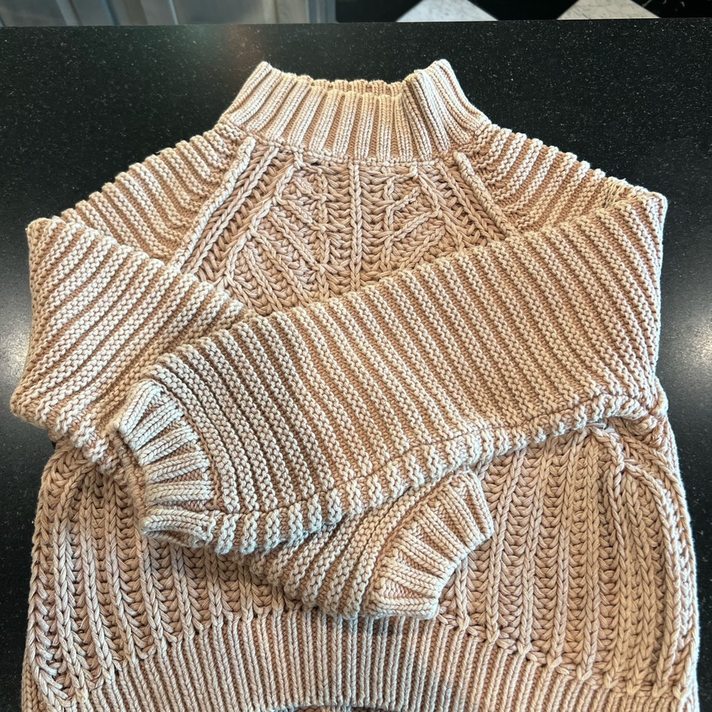 Free People Tan Cowl Neck Sweater